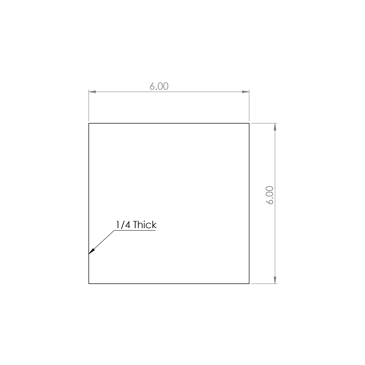 6x6" Cut Plate 1/4" - Weldermade