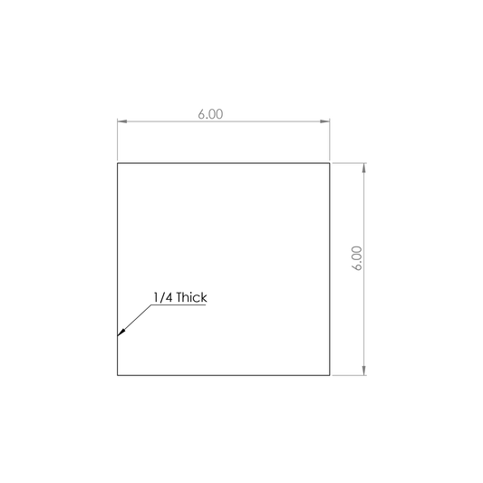 6x6" Cut Plate 1/4" - Weldermade