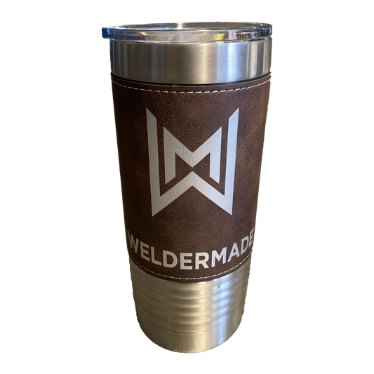 Leather Stainless Steel Tumbler - Ideal for Hot or Cold Beverages